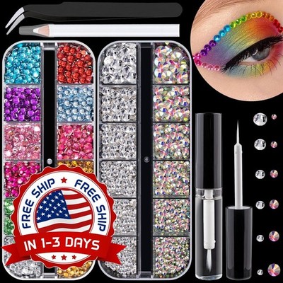 Kit De Adornos Con Gemas Y Diamantes, Pegamento, Lápiz Selector Y Pinzas NEW US.