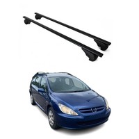 DachträGer GrundtäGer FüR Peugeot 307 Kombi 2002-2008 75Kg Metall Schwarz 2 Tlg