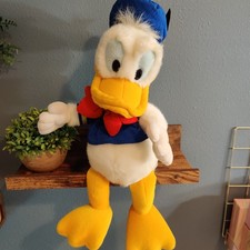Vintage Donald Duck Plush Stuffed Animal 16" The Walt Disney World Company Fuzzy