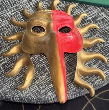 Venetian Raven Mask   long nose,plastic For Wall 14” X 17” from Mauritius Africa