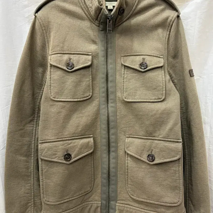 Burberry Men’s Khaki Fleece Jacket, S/95, Authentic thumbnail 6
