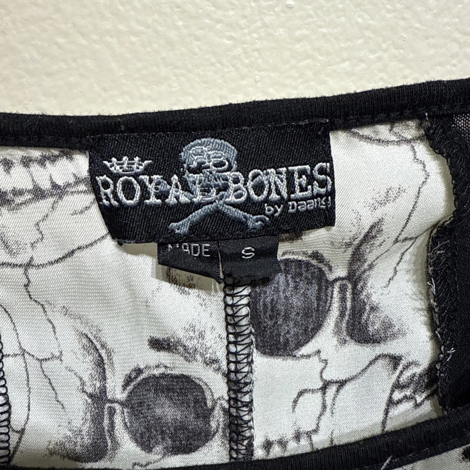 ROYALBONE TRIPP череп ведьма металлический панк-рок гот EMO Майка рубашка VL1042P - Изображение 2 из 4