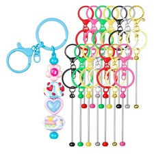 15Pcs Beadable Keychains Bulk Set Perfect for Custom Party Favors Gifts