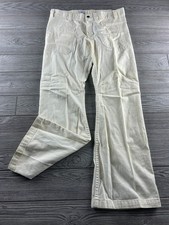 Vintage wide leg Sea Farer Pants Ivory Cream Off White Flare stains