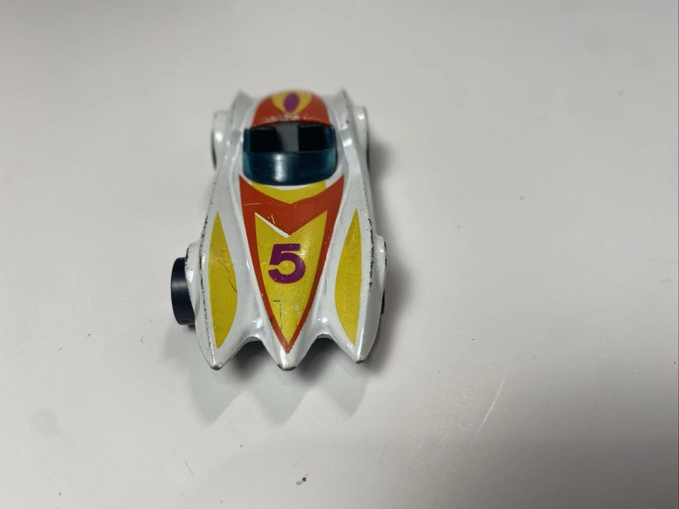 Pintura blanca Hot Wheels Blackwall 1977 Second Wind Mach 5 velocidades Racer #5 Foto 2 de 4