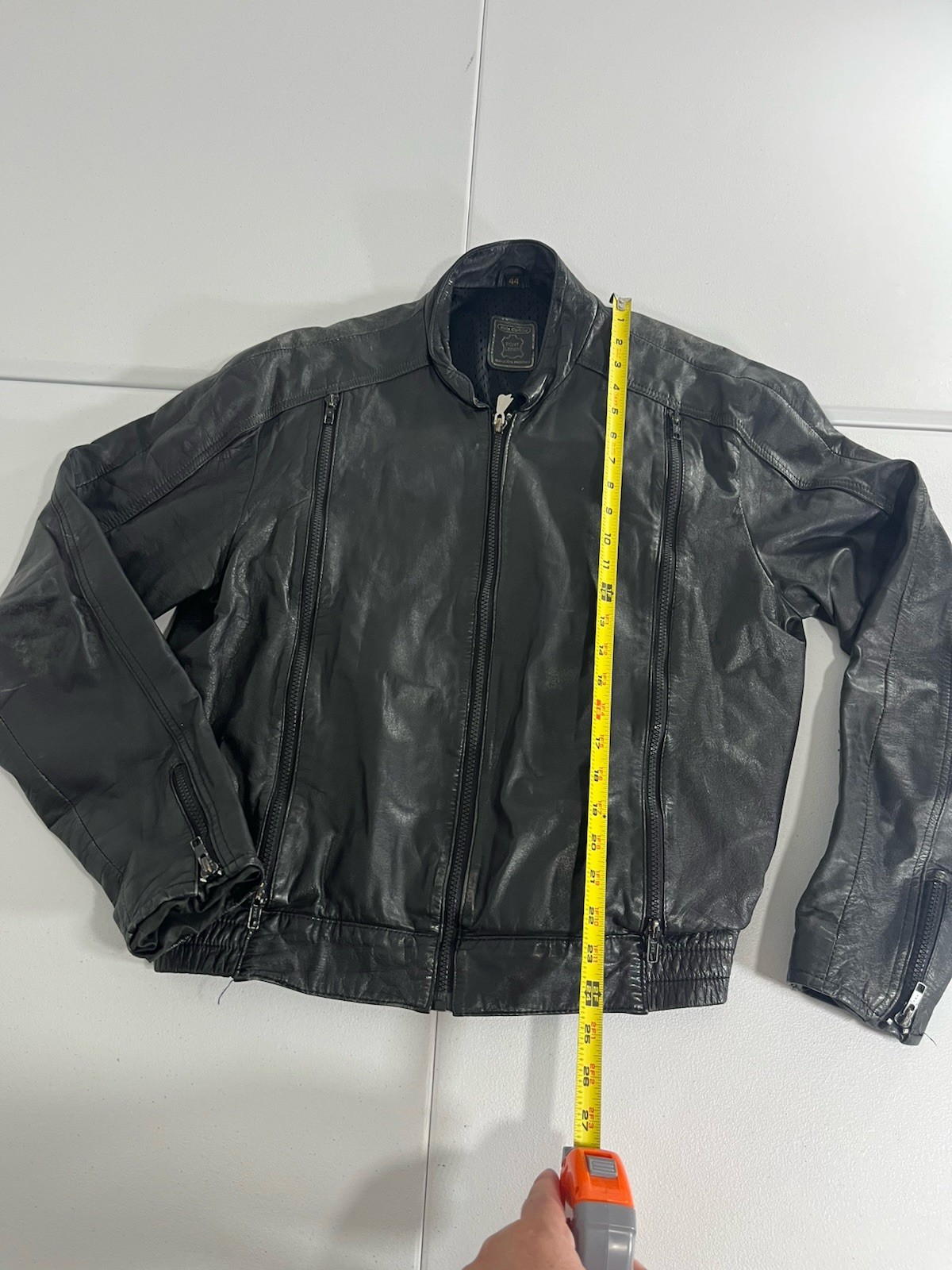 echt leder leather jacket Black Multiple Zippers … - image 4