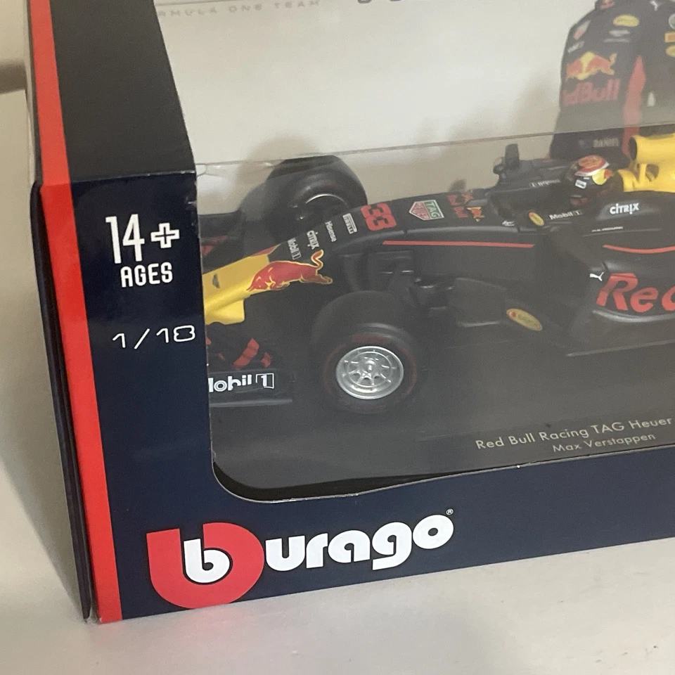 Burago 18002 Red Bull Racing TAG RB13 model F1 car Max Verstappen 2017 GP 1:18th - Image 2 of 4