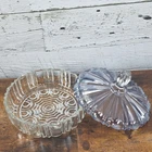 Vintage Anchor Hocking Old Cafe Glass Candy Dish With Lid Clear 7 inch Diameter