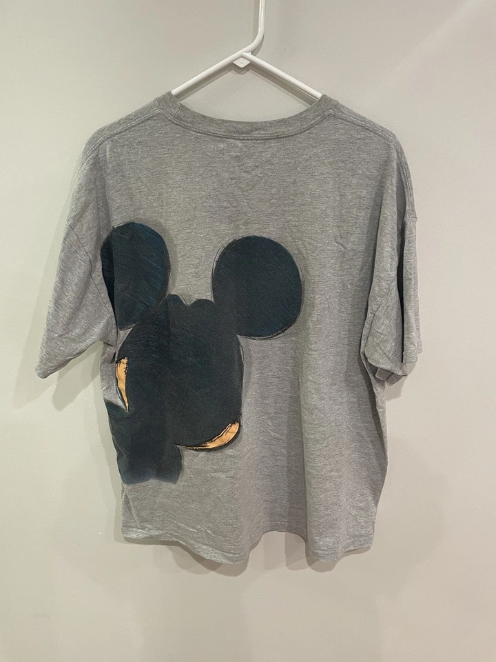 Camiseta Walt Disney World Mickey Mouse Delantera/Trasera Gris Manga Corta Talla XL Foto 4 de 4
