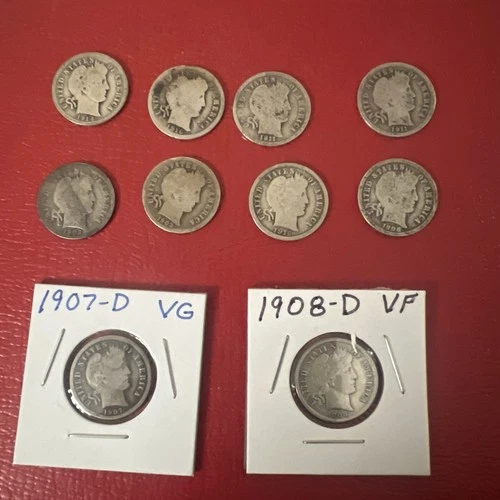 A LOT OF 20 90% SILVER BARBER DIMES