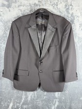 Pronto Uomo Men  s Black Tuxedo Suit 48S Jacket 42x24 Pants Satin Notch Lapel