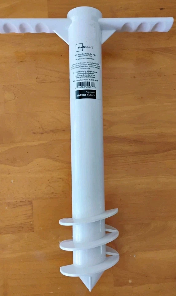 Nuevo anclaje de arena blanca Mainstays de 1,5 pulgadas de diámetro máximo para pesca playa Foto 2 de 4