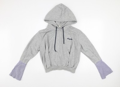 Evidnt Los Angeles Damen Pullover Hoodie grau XS ausgestellte Ärmel Baumwolle