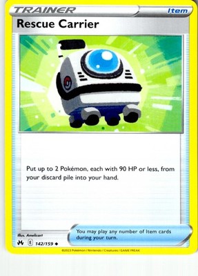 Set Of 4 Rescue Carrier 142/159 Uncommon Crown Zenith Pokemon Lightly Played