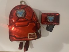 Mini Mochila y Cartera Loungefly Marvel Iron Man 15 Aniversario Cosplay - Nueva con Etiquetas