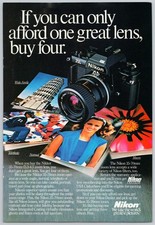 1985 Nikon 35-70mm Zoom Camera Lens Vintage Print Ad One Great Lens