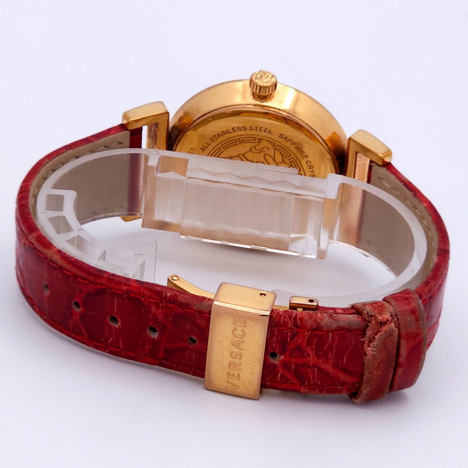 Versace P5Q QZ Quartz Watch Dress Wristwatch Red Face Unisex wrist 18cm thumbnail 3