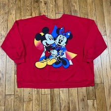 Vintage 90s Mickey Unlimited Disney Mickey Minnie Mouse Red Sweatshirt