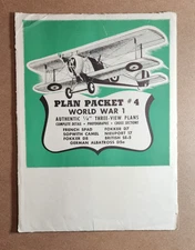 Modern Hobbycraft Products - Vtg Plan Packet #4 - 8 Airplane Plans WWI Aircraft