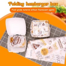 50/100Pcs Disposable Burger Box Thickened And Greaseproof Burger Packaging Box