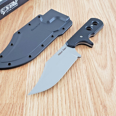 Cold Steel Mini Tac Fixed Knife 3.63'' 8Cr13MoV Steel Blade Black Griv-Ex Handle
