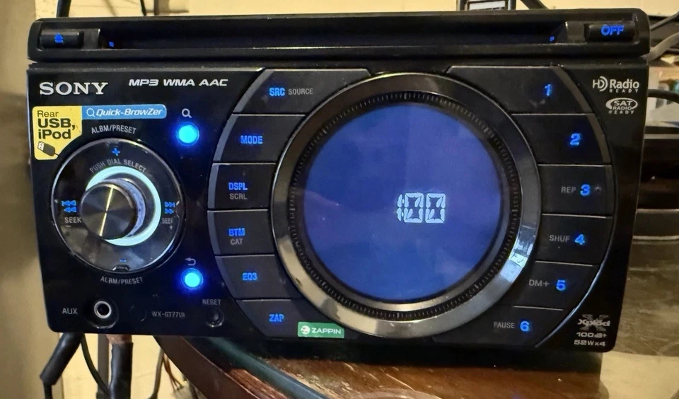 Sony WX-GT77UI CD Receiver Player Black Digital Display USB Aux MP3 AAC TESTED - Image 2 of 4