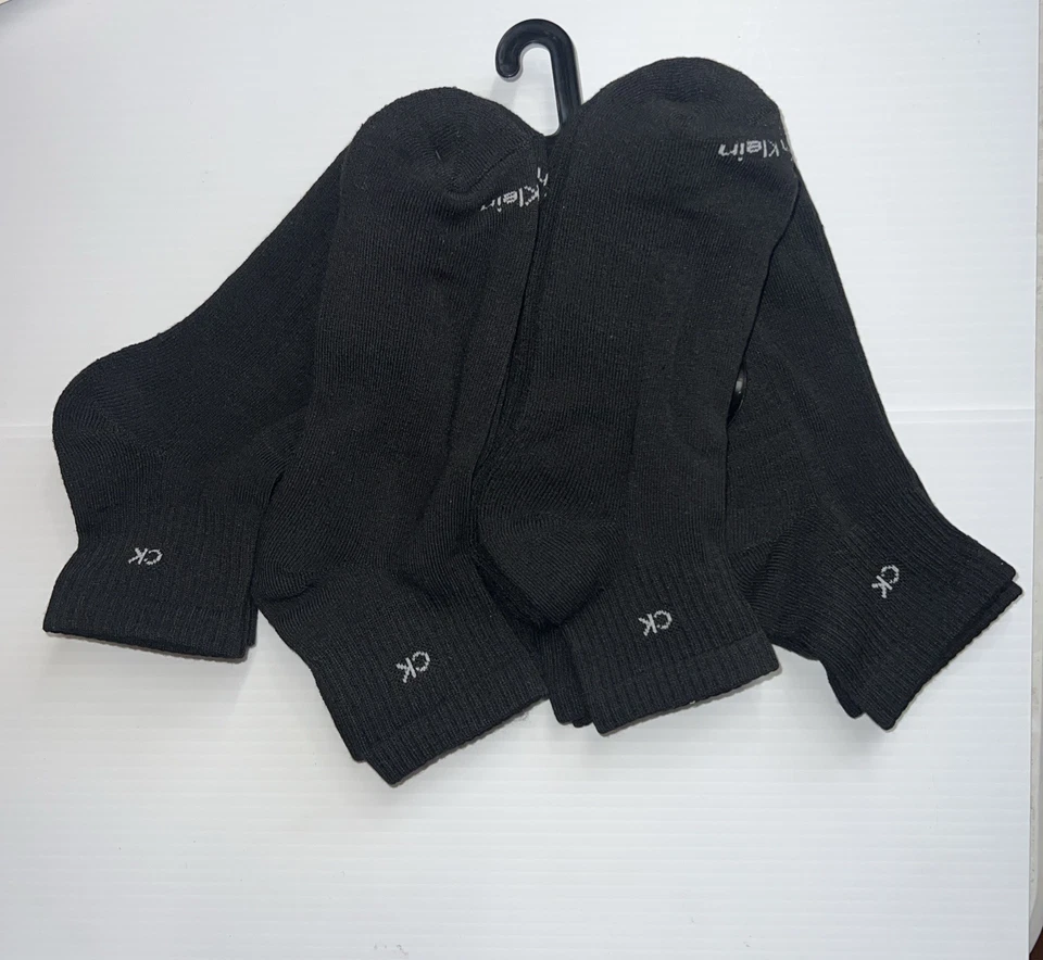 Calvin Klein 6-Pair Men's Cushion Quarter Cut Socks black Size 7-12 - Image 3 of 3