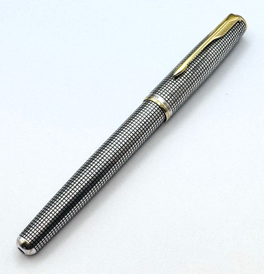 Parker Sonnet Sterling Silver Cisele Fountain pen, 18k Gold Nib Made In France