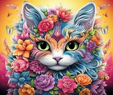 FLORAL CAT KITTEN BUTTERFLY COMPUTER MOUSE PAD 9 x 7