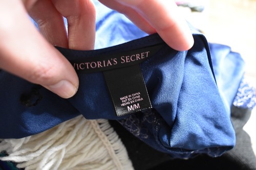 VICTORIAS SECRET Babydoll Chemise Lingerie Camicia da Notte Blu Navy Medium - Foto 5 di 6