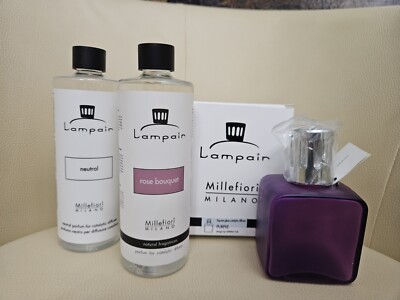 3er SET Duftlampe + Duft Neutral und Rose bouquet Millefiori Lampair