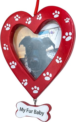 Dog Picture Frame Paw Print Heart Christmas Tree Ornament Bone Fur Baby - Picture 4 of 7