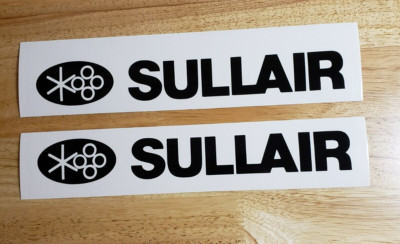 sullair air compressor replacement decal pair (2)  12'' black USA