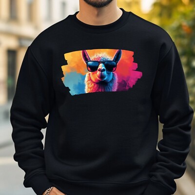 Llama With Glasses Sweatshirt Cosy And Perfect For Any Occasion S To 4XL