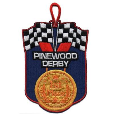 Boy Scouts of America BSA 3 inch 1st PLACE Pinewood DERBY Patch Badges Loop NEW