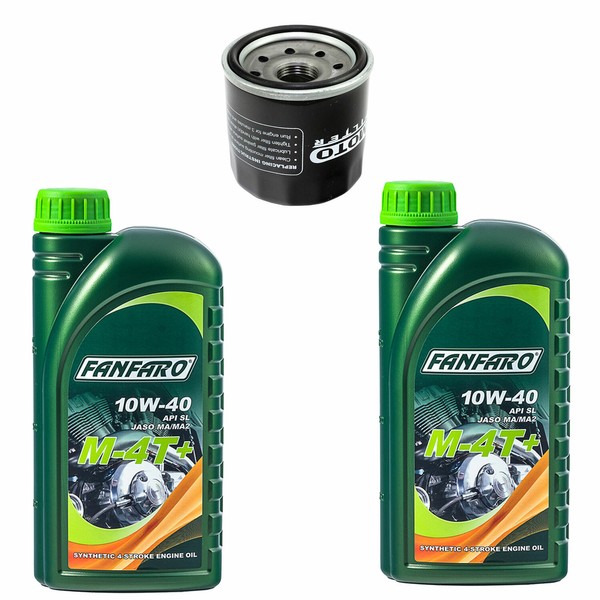 Motor ÖL ÖLfilter MF204 Set 10W40 2 Liter FüR Honda CB Kawasaki Triumph Yamaha-image