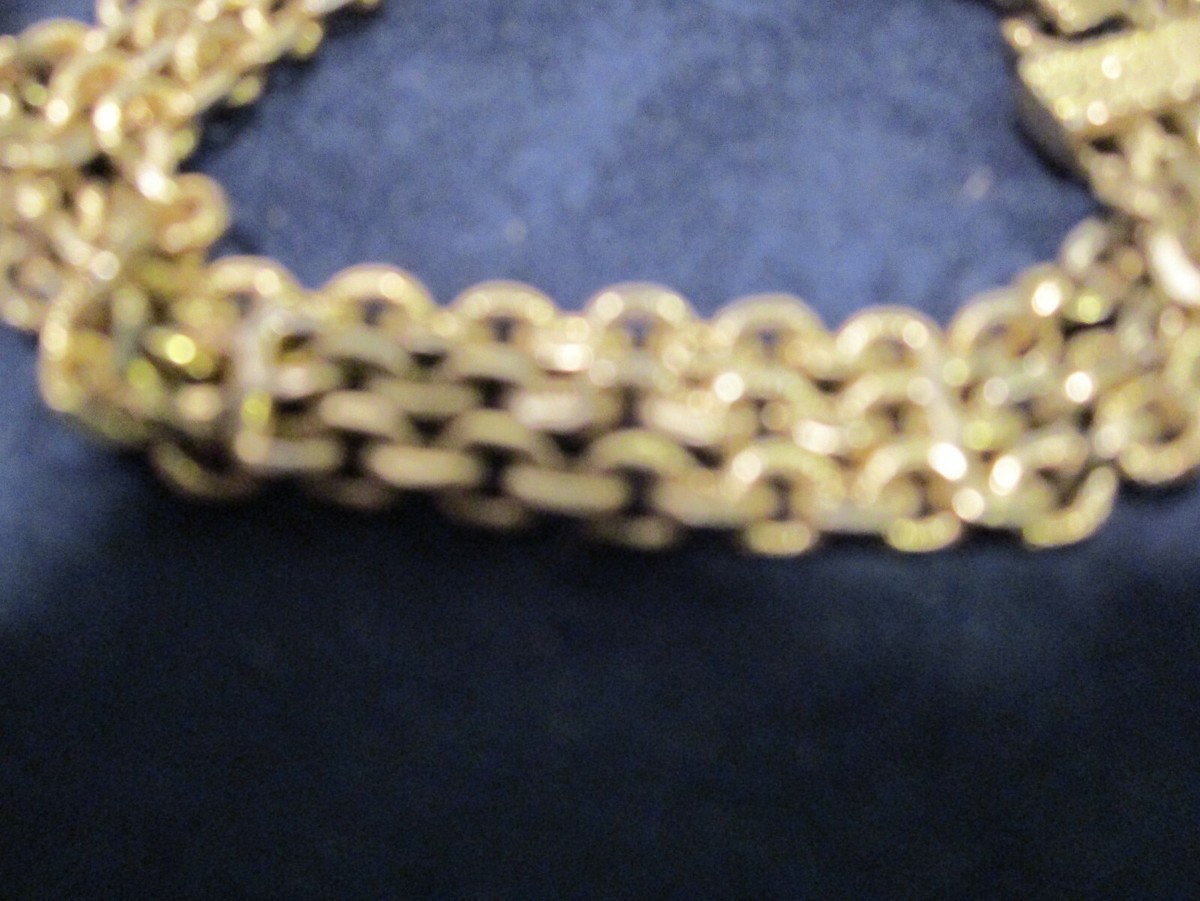 ヴィンテージ　Goldette ブレスレット Vintage Signed Goldette NY Multiple Gemstones Safety Chain