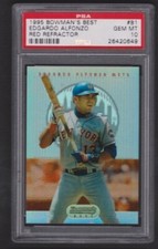1995 BOWMAN'S BEST REFRACTOR RED #81 EDGARDO ALFONZO METS 2ND YR PSA 10 GEM MINT