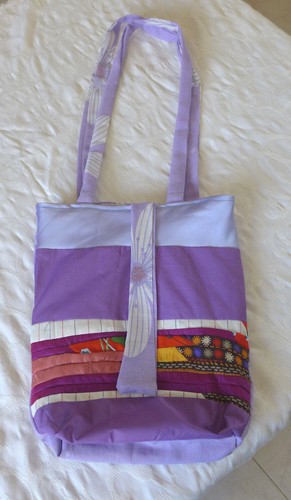 Purple - Handmade Cotton Shopping Hand bag 07