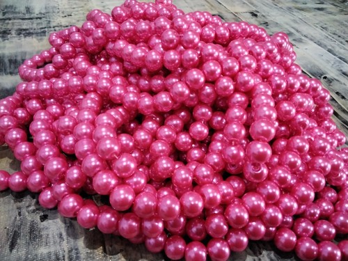 Glass Pearl Bead, Pearlized, 10mm, Hot Pink, 50 pce, Free Post - 第 1/2 張圖片