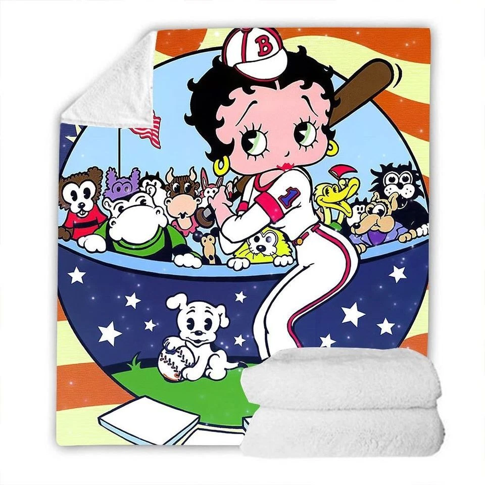 Betty Boop Flannel Fleece Throw Blanket Cartoon Cute for Boys and Girls 50