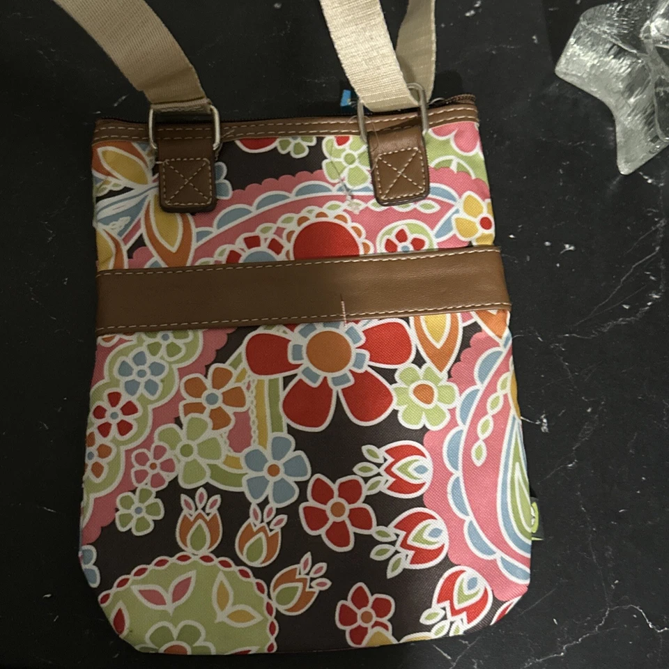 Bolso Mensajero Bandolera Floral para Mujer LILY BLOOM, 3 Bolsillos con Cremallera. Super lindo Foto 3 de 4