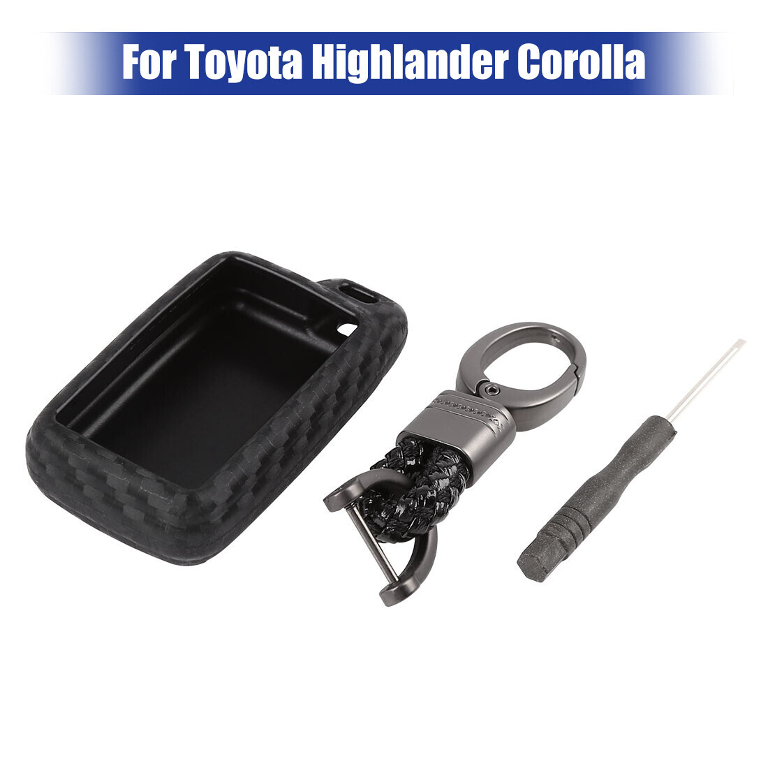 Carbon Fiber Smart Key Fob Case for Toyota Highlander - Durable & Stylish  
