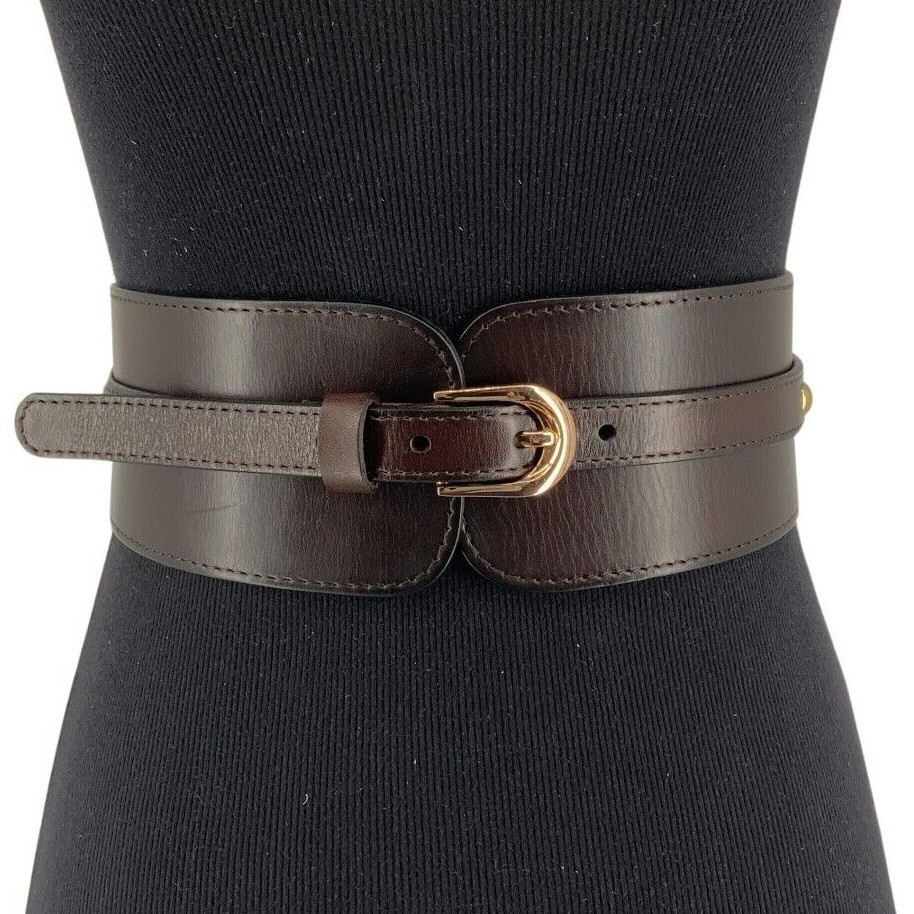 Women Wide Elastic Waist Vintage Soft Cowhide Full Grain  display picture 1