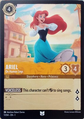 1/204 ARIEL ON HUMAN LEGS THE FIRST CHAPTER UNCOMMON DISNEY LORCANA CARD