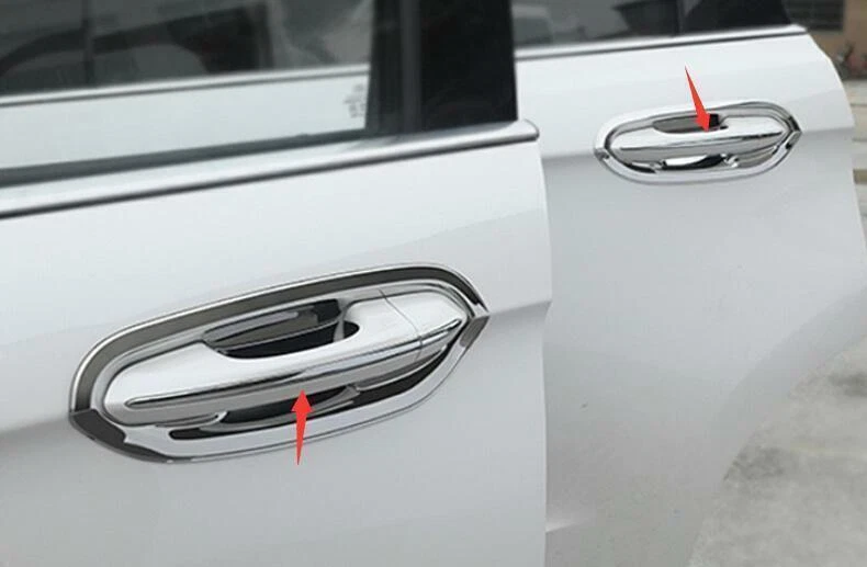 Cubierta de manija de puerta lateral exterior de acero cromado 8 piezas para Ford Edge 2015-2021 Foto 2 de 4