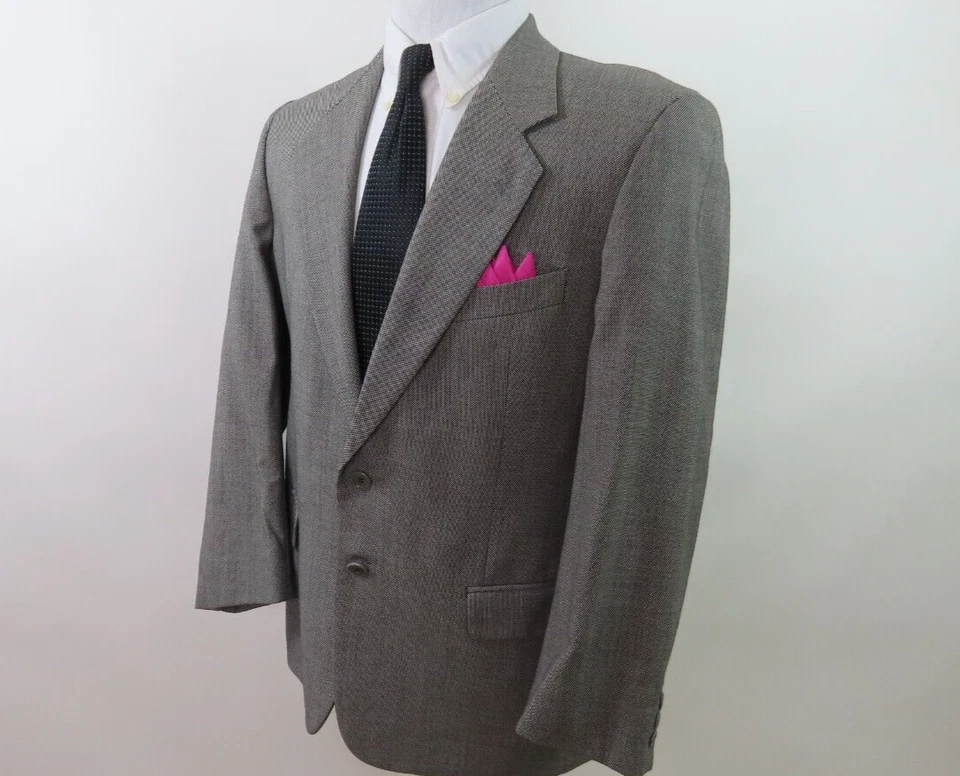 Valentino Uomo мужчин чисто шерсти серый Birdseye итальянский блейзер куртка спортивное пальто 41 S - Изображение 3 из 4