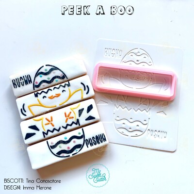Peek A Boo Buona Pasqua Stencil Pulcino Uovo Cookie Cutter Formine Biscotti