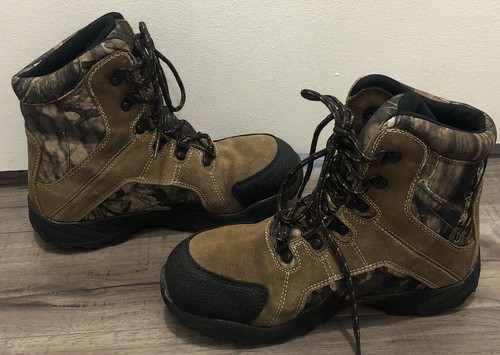 ROCKY Water Resistant Insulated Hunting 7” Boots Kids 5M - Outdoor Brown/Camo - Picture 8 of 15