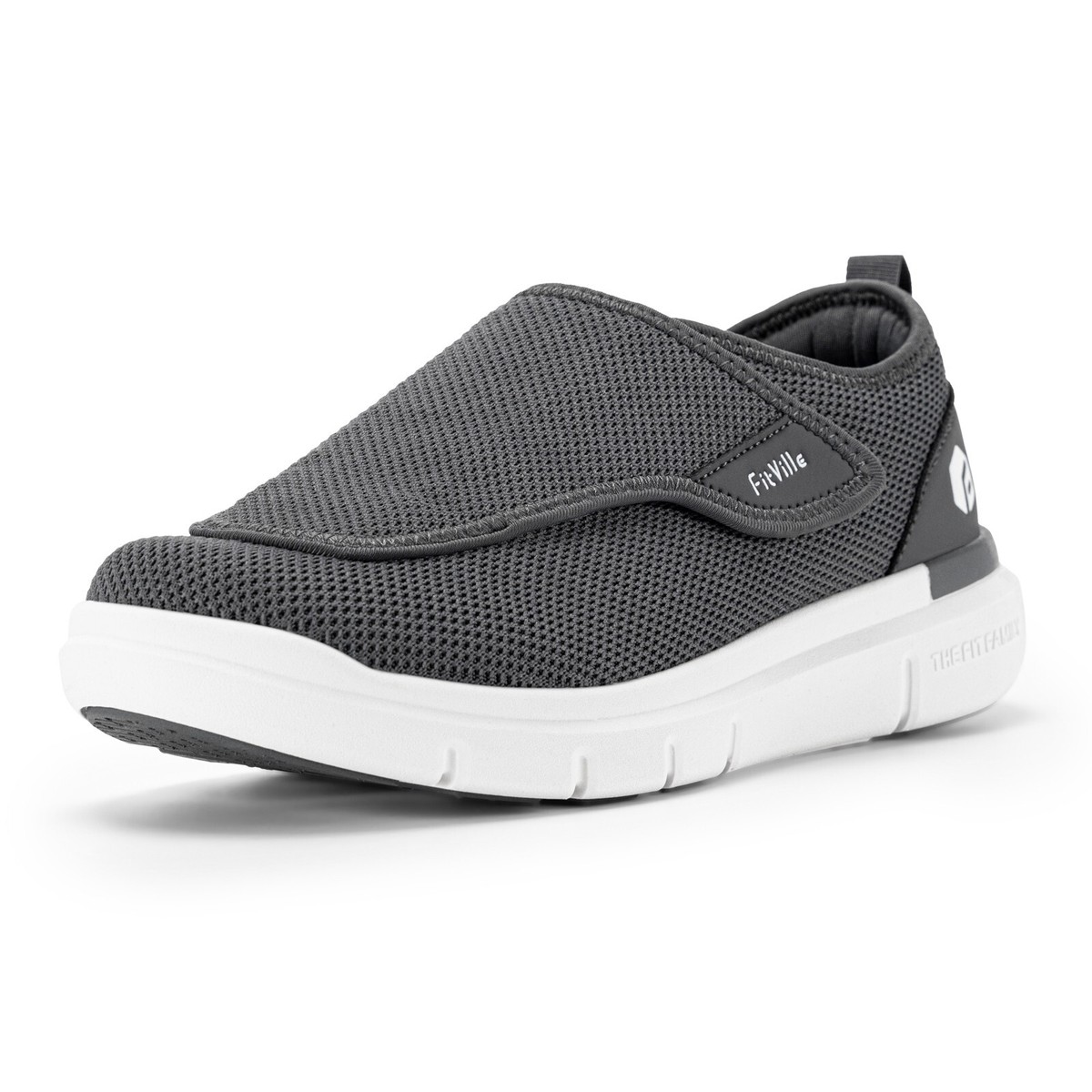 NWOT Fitville Marca slip on comfort diabetic shoes adjustable gray 10EW Amazon.com | FitVille Men main image 4
